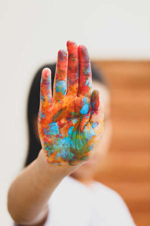 Colorful hand paintedの写真素材