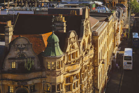 Oxford, United Kingdom - September 20 , 2019 : Views of busy Oxford High Street with Double decker buses on roadのeditorial素材