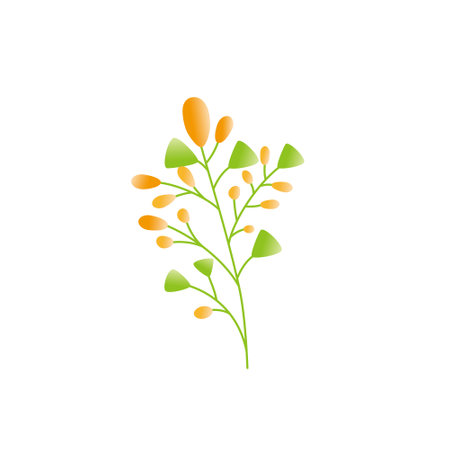 branch with leafs ecology nature icon. Isolated design. Vector illustration.Illustration of pretty wild flowers enhanced by gradation.のイラスト素材