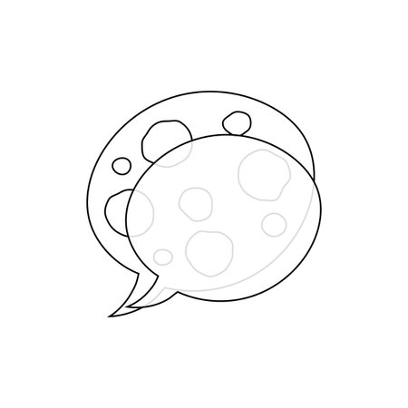 Speech bubbles with pop patterns, line drawings, black lines, geometric patternsのイラスト素材