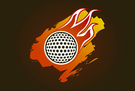 Golf ball with flamesのイラスト素材