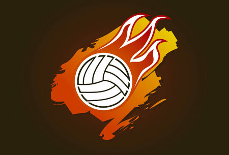 Volleyball with flamesのイラスト素材