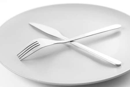 Fork, Knife, a plate - Forming Xの写真素材