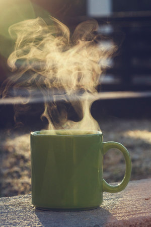cup of coffee with smoke
