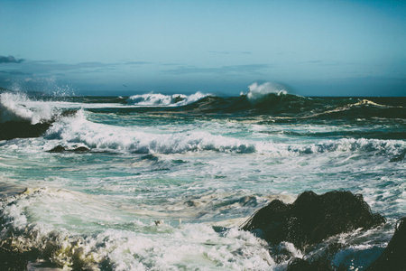 view of the coast of the seaの写真素材