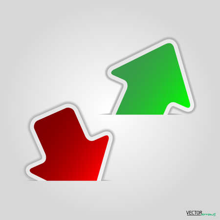 green and red arrowのイラスト素材