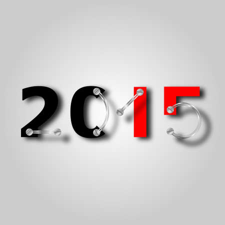 new year 2015 - black and red with plate and screwsのイラスト素材