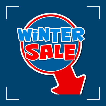 winter sale - information sign with red arrow and textのイラスト素材