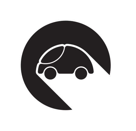 black icon with car and white stylized shadowのイラスト素材