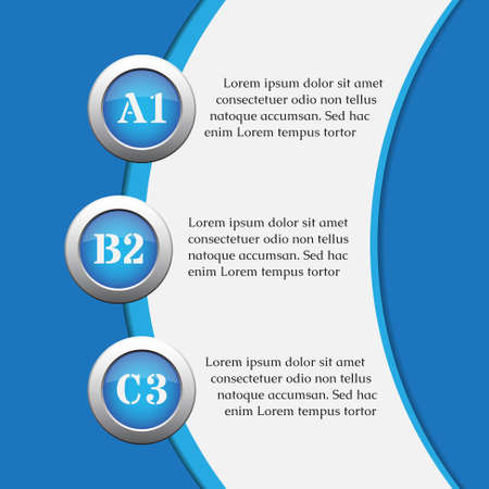 three blue modern business and media infographics banners - design templatesのイラスト素材