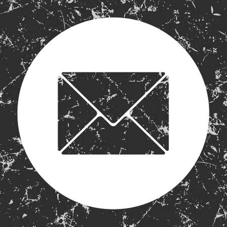 grunge dark gray icon  mailing envelope on a white circleのイラスト素材