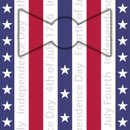 stylized suit  with bow tie and buttons  red white and blue stripes with white stars and vertical textのイラスト素材