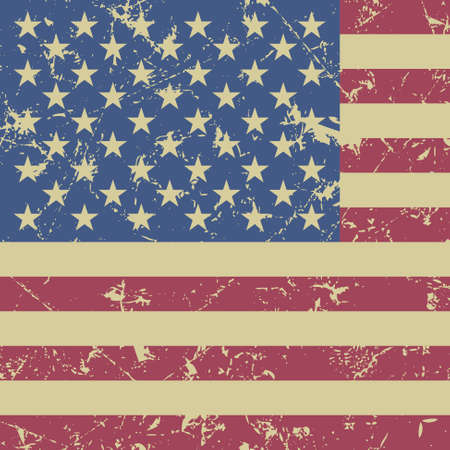 grunge styled with national flag of USAのイラスト素材