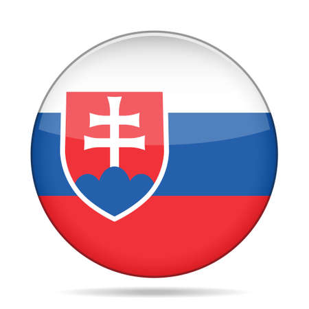 button with national flag of Slovakia and shadowのイラスト素材