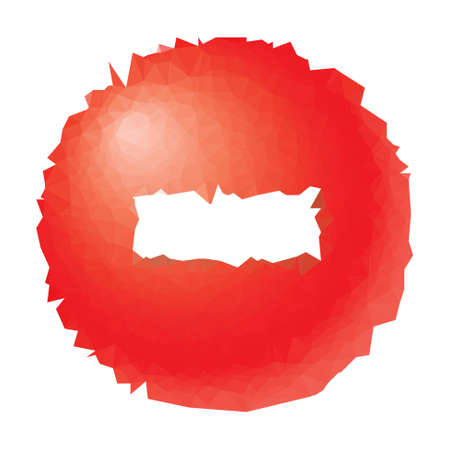 low poly - green button with white minus symbolのイラスト素材