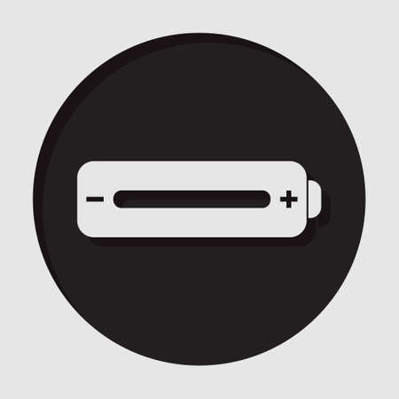 information icon - dark circle with white battery full and shadowのイラスト素材