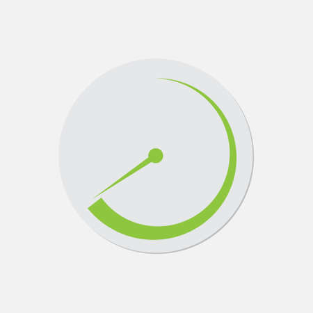 simple green icon with contour and shadow - dial symbol on a white backgroundのイラスト素材