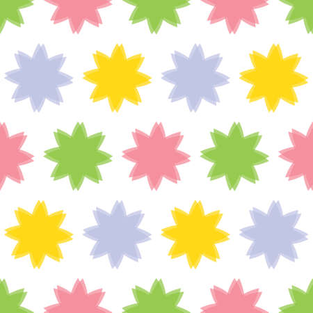 background seamless illustration - isolated translucent flowers in spring pastel colors on a white backgroundのイラスト素材