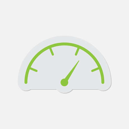 simple green icon with contour and shadow - dial symbol on a white backgroundのイラスト素材