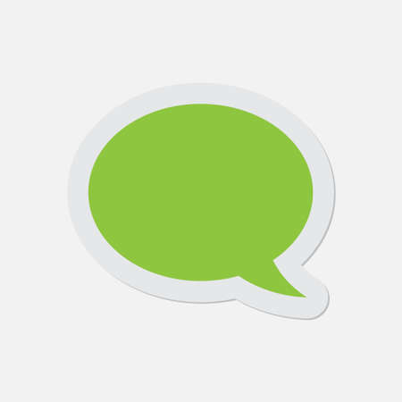 simple green icon with contour and shadow - speech bubble on a white backgroundのイラスト素材