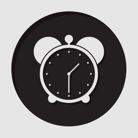 information icon - dark circle with white alarm clock and shadow
