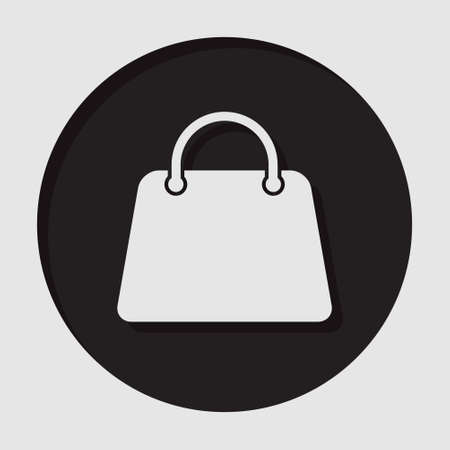 information icon - dark circle with white handbag and shadowのイラスト素材