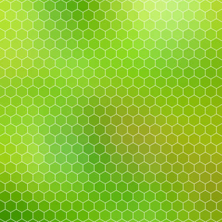 honeycomb background mosaic - abstract geometric hexagon grid, shades of greenのイラスト素材