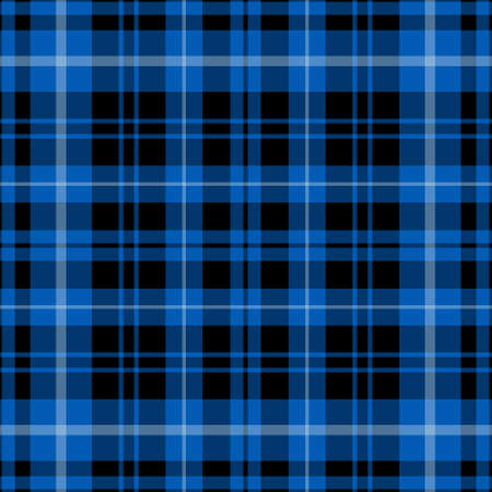 seamless illustration - blue tartan with black and white stripesのイラスト素材