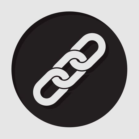 information icon - dark circle with white hanging chain and shadowのイラスト素材