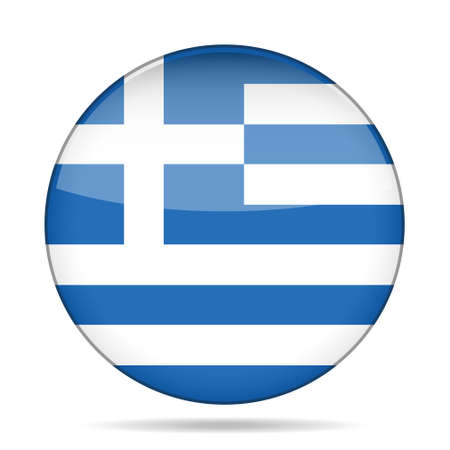 button with national flag of Greece and shadowのイラスト素材