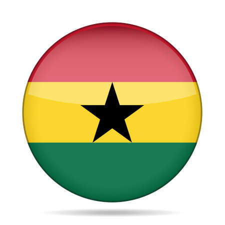 button with national flag of Ghana and shadowのイラスト素材