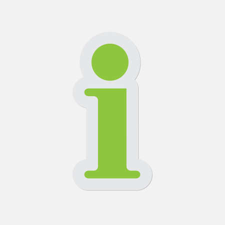 simple green icon with light gray contour and shadow - information symbol on a white backgroundのイラスト素材