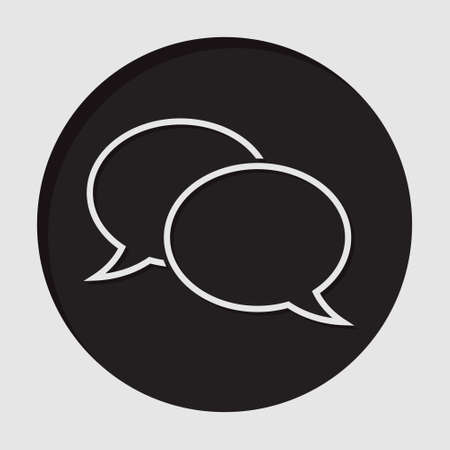 information icon - black circle with white outline speech bubbles and shadowのイラスト素材