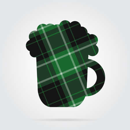 Green, black isolated tartan icon with white stripes -のイラスト素材