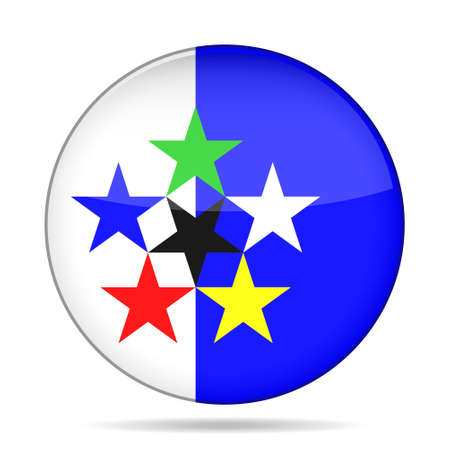 Flags of the World. Shiny round button with shadow.のイラスト素材