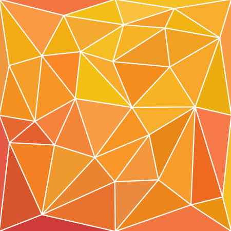 triangular multicolor abstract stained glass grid with white outline in shades of orange and yellowのイラスト素材
