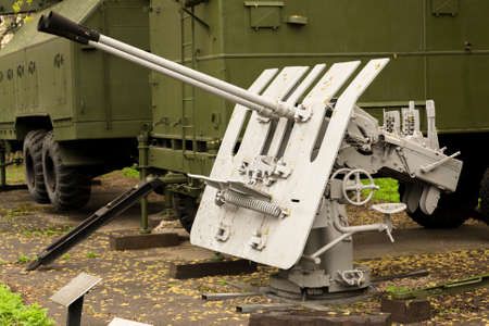 Russian Military Anti Aircraft Gun in Grey Colorのeditorial素材