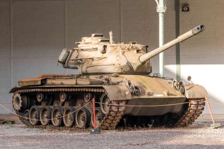 Armoured Tank parked in a Parking Lotのeditorial素材