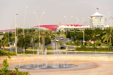 Abu Dhabi Ferrari World Theme Park Building in United Arab Emiratesのeditorial素材