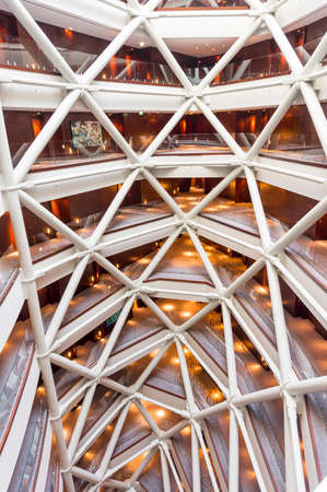 ABU DHABI, UNITED ARAB EMIRATES - JANUARY 24: Hyatt Capital Gate Hotel on January 24, 2015 in Abu Dhabi, United Arab Emirates.のeditorial素材