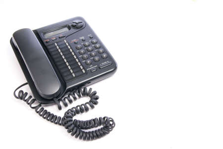 Office telephone isolated on whiteの写真素材