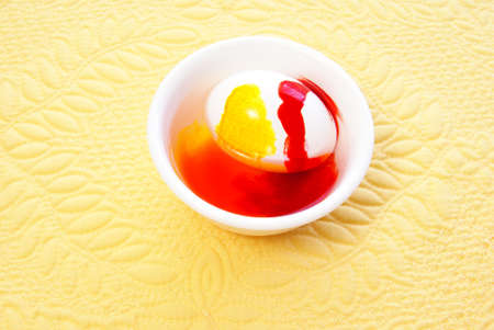 Easter egg coloring and paintingの写真素材