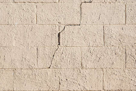 Small crack in block building wallの写真素材