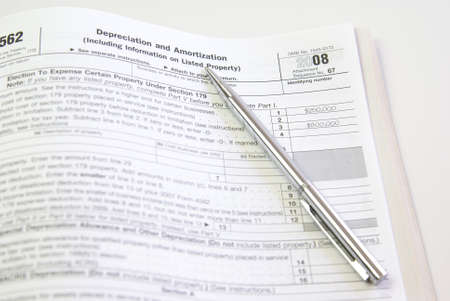Depreciation and Amortization tax form, United Statesの写真素材