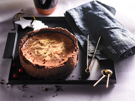beautiful handmade cake on a dark background