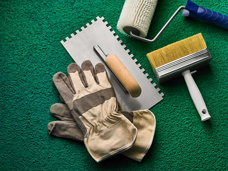  Builder's tool on a green background
