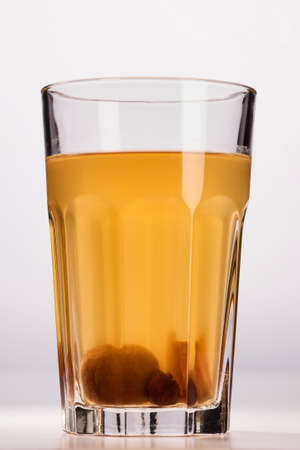 fruit compote in a large glassの写真素材