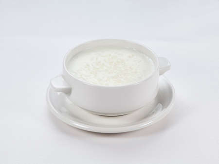 rice porridge on a white backgroundの写真素材