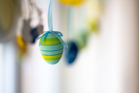 Easter handmade ornaments at homeの写真素材