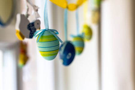 Easter handmade ornaments at homeの写真素材